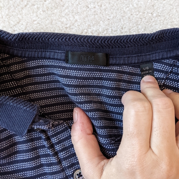 ATM Anthony Thomas Melillo striped polo shirt size large - Picture 5 of 7